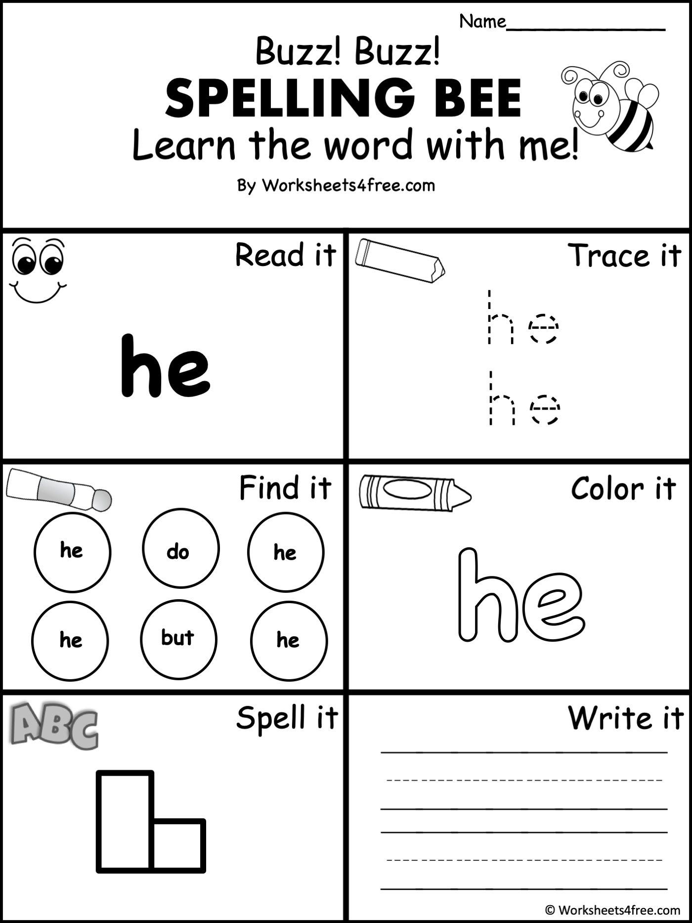 He Sight Word Printable Activities Simply Kinder Printable Membership