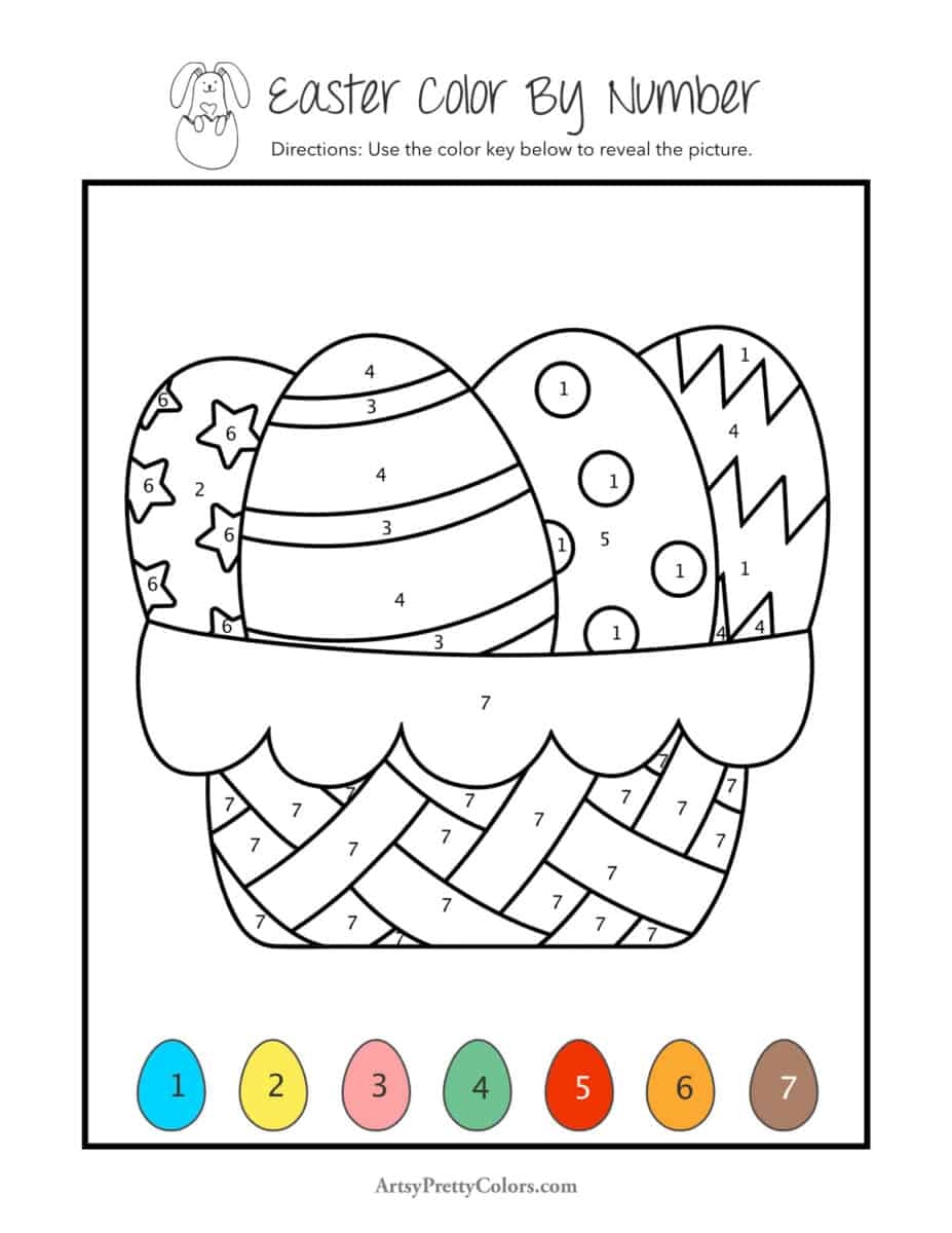 Free Easter Color By Number Printables Artsy Pretty Colors
