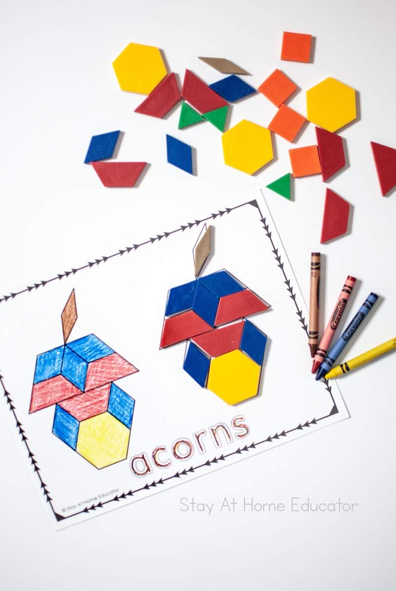 Free Fall Pattern Block Mats Stay At Home Educator