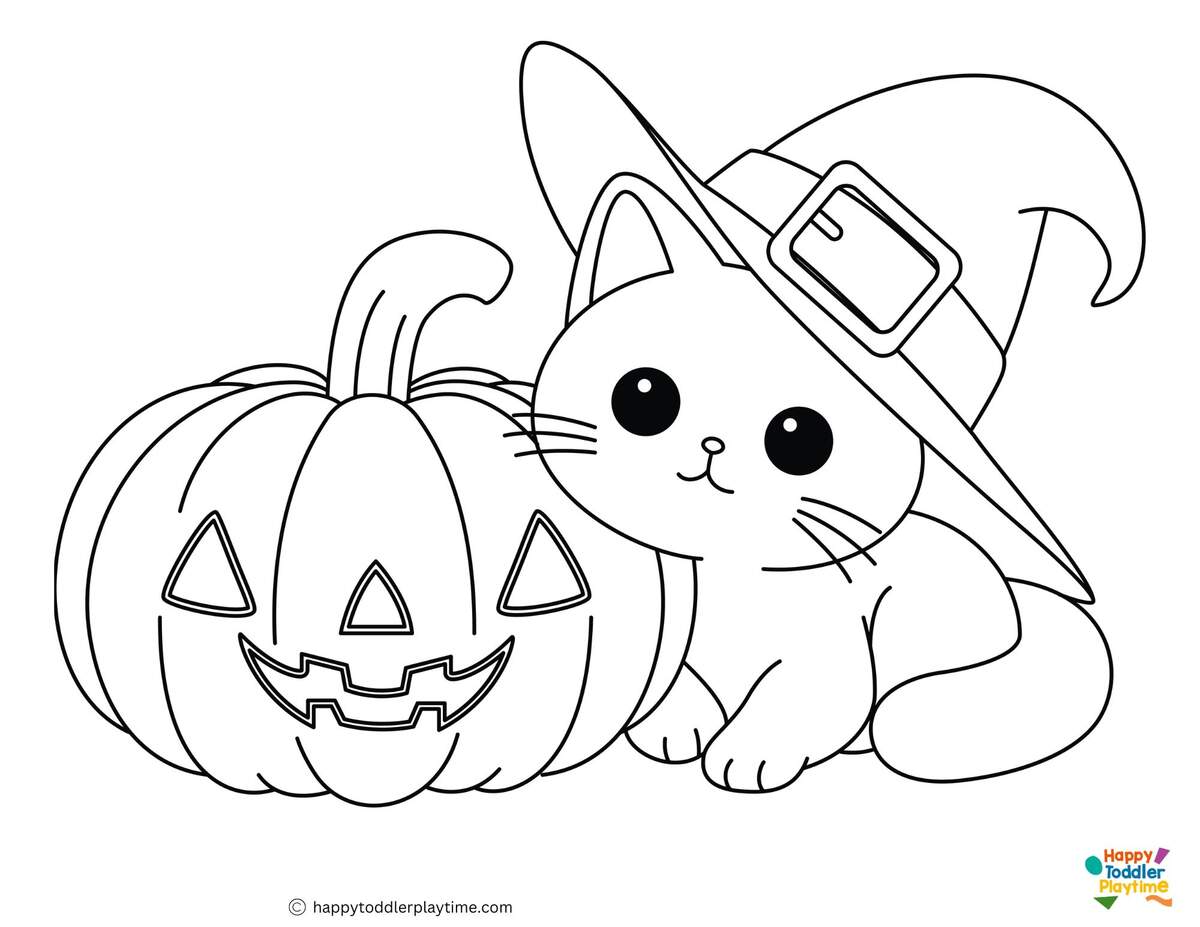Free Halloween Cat Coloring Pages Happy Toddler Playtime Free Halloween Cat Coloring Pages Happy Toddler Playtime
