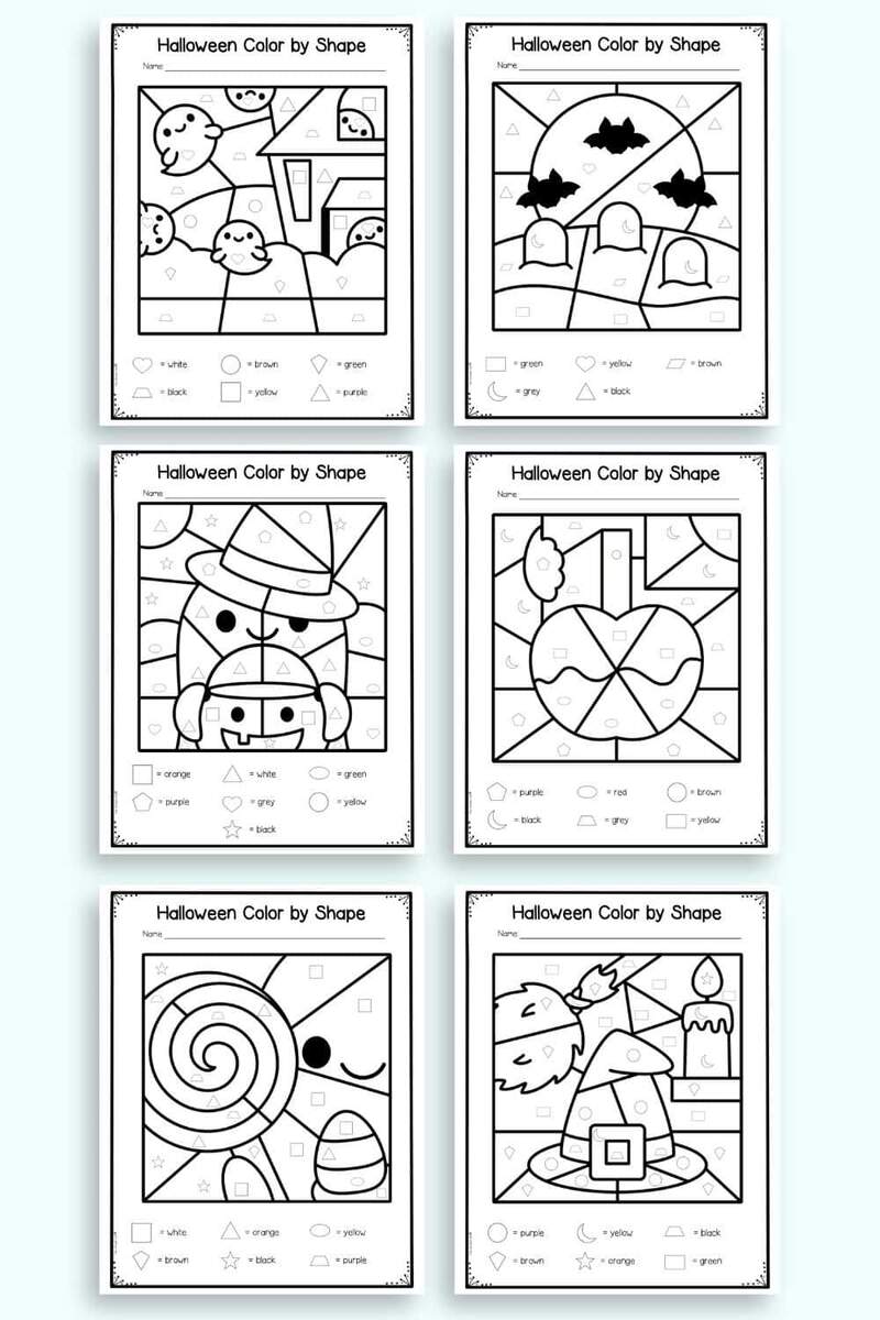 Free Halloween Color By Shape Printables The Artisan Life Free Halloween Color By Shape Printables The Artisan Life