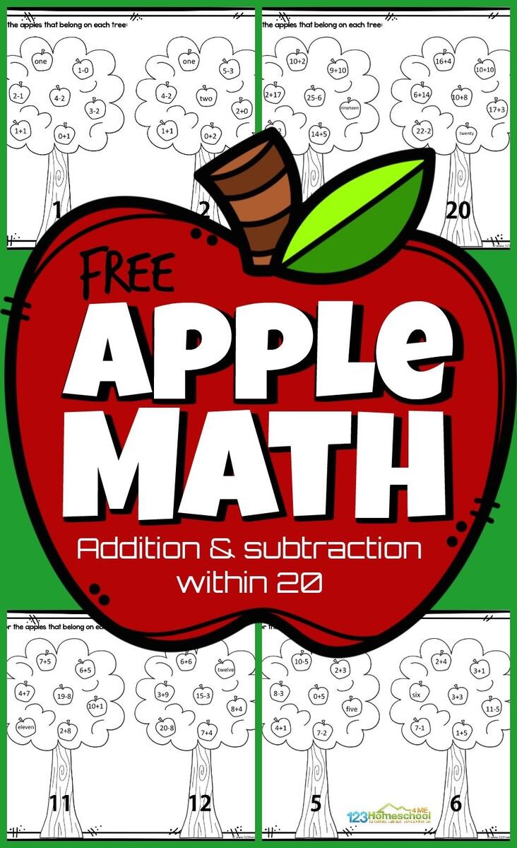 Apple Literacy And Math Worksheets