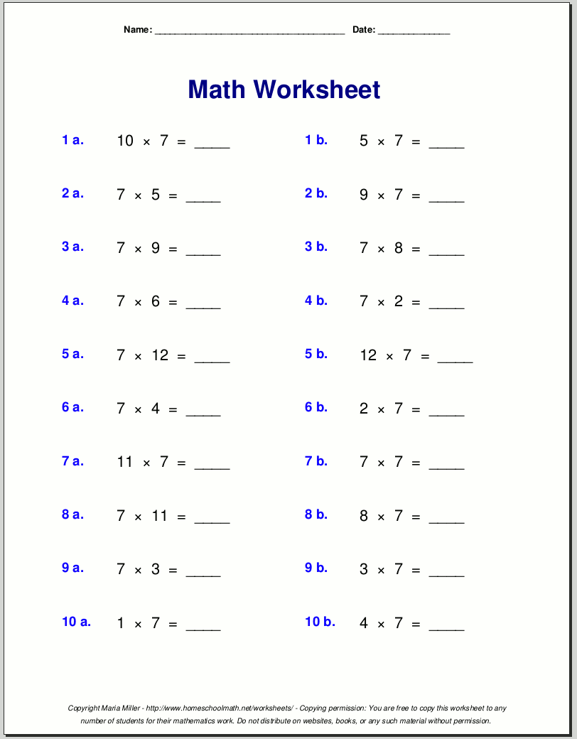 FREE PRINTABLE MULTIPLICATION WORKSHEETS WonkyWonderful