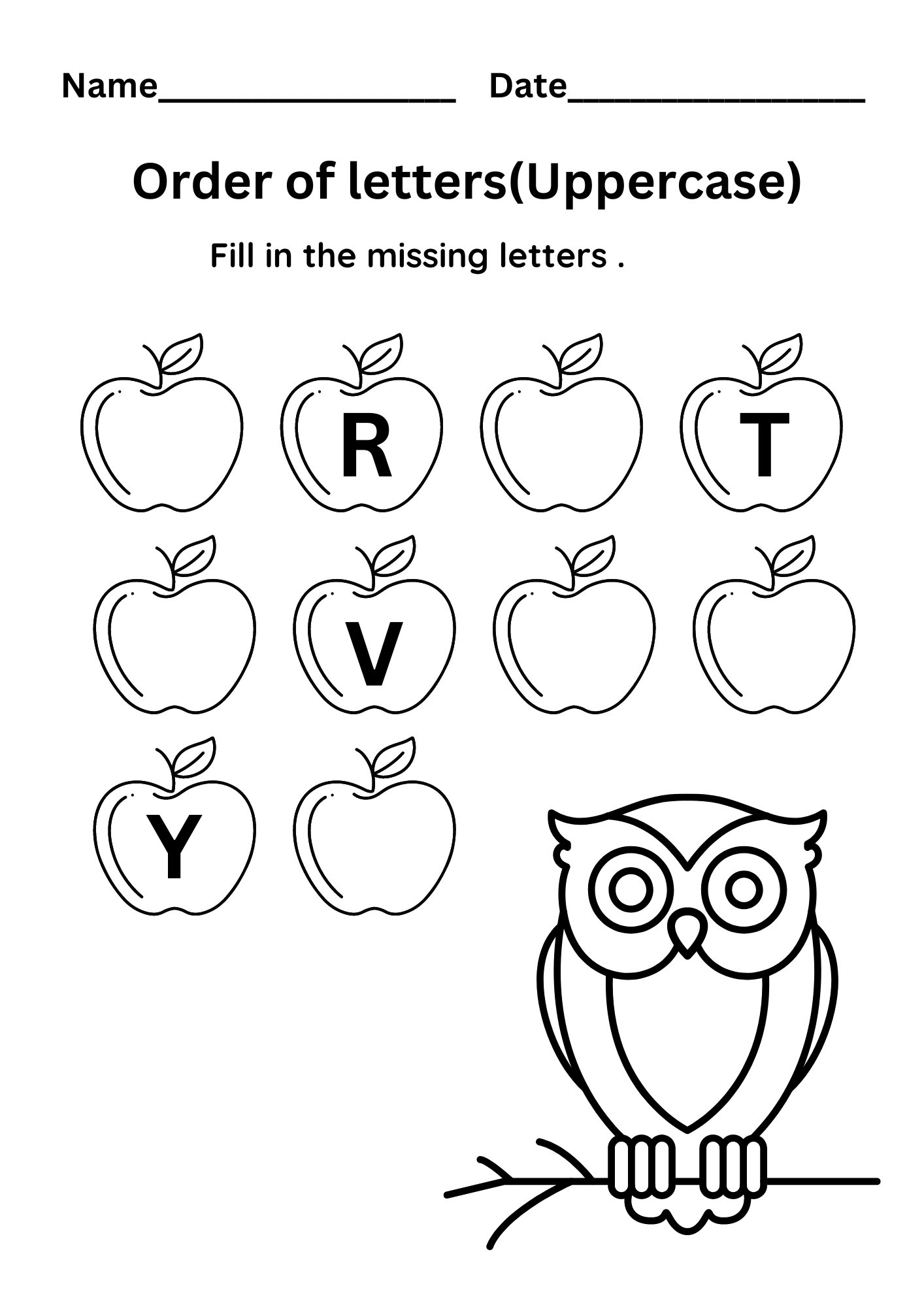 Free Missing Alphabetical Letters Worksheets