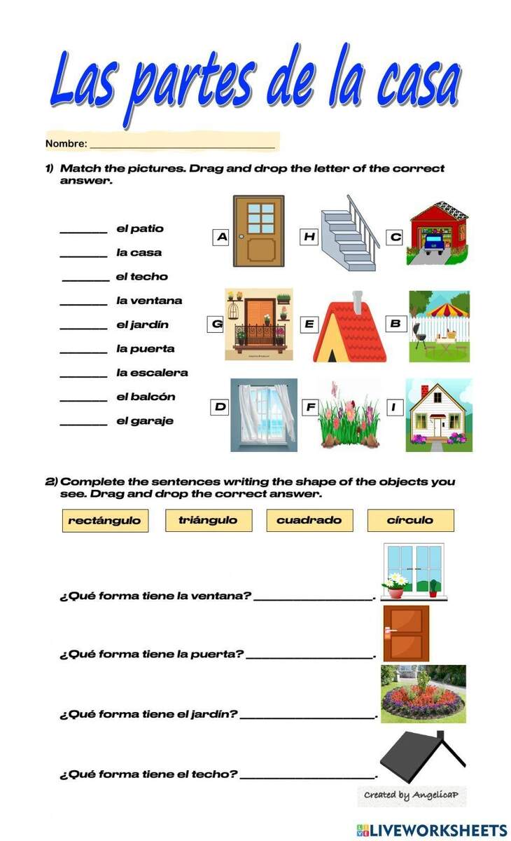 Free Parts Of The House In Spanish Worksheet Download Free Parts Of The House In Spanish Worksheet Png Images Free Worksheets On Clipart Library