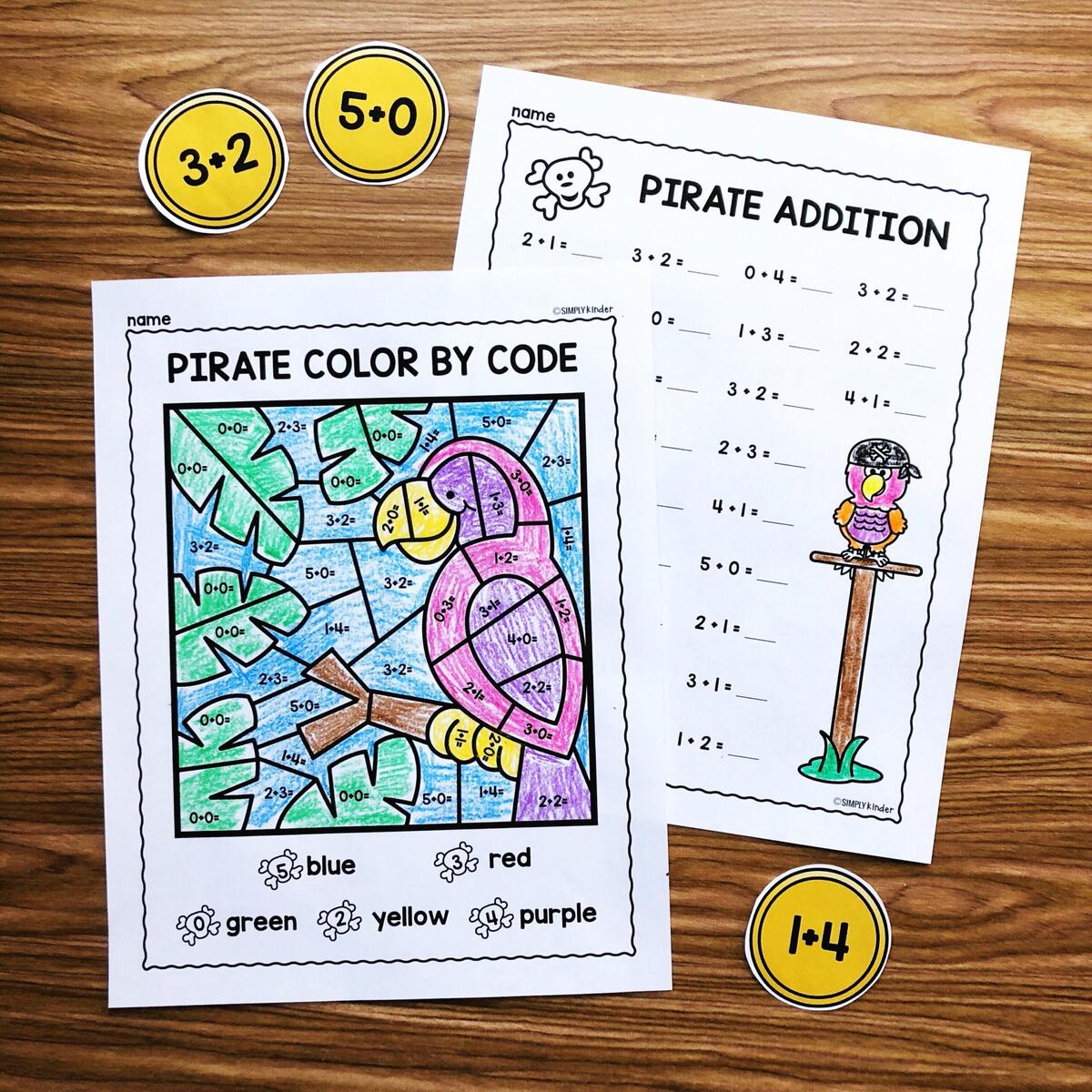 Free Pirate Math Facts Practice Simply Kinder Free Pirate Math Facts Practice Simply Kinder