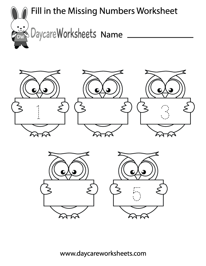 Missing Number Games For Kindergarten Worksheets