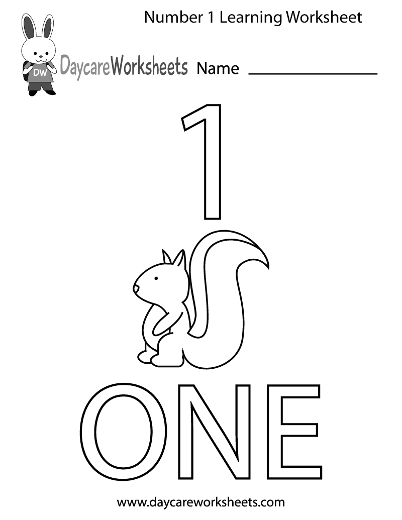 Free Preschool Number One Learning Worksheet FREE Number 1 Worksheets For Preschool Tracing Counting Exercises