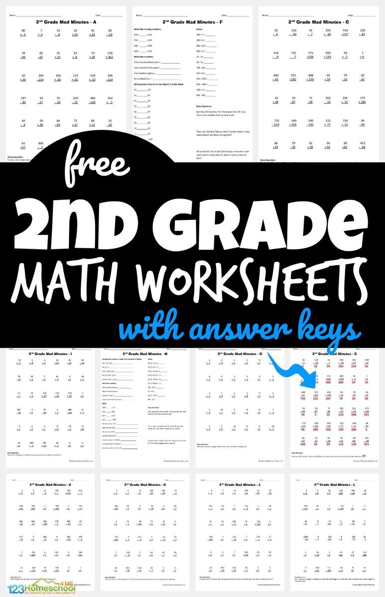 Free Printable 2nd Grade Math Worksheets Canva