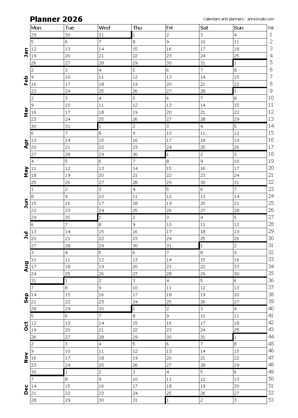 Free Printable Calendars And Planners 2026 And 2027 Free Printable Calendars And Planners 2026 And 2027