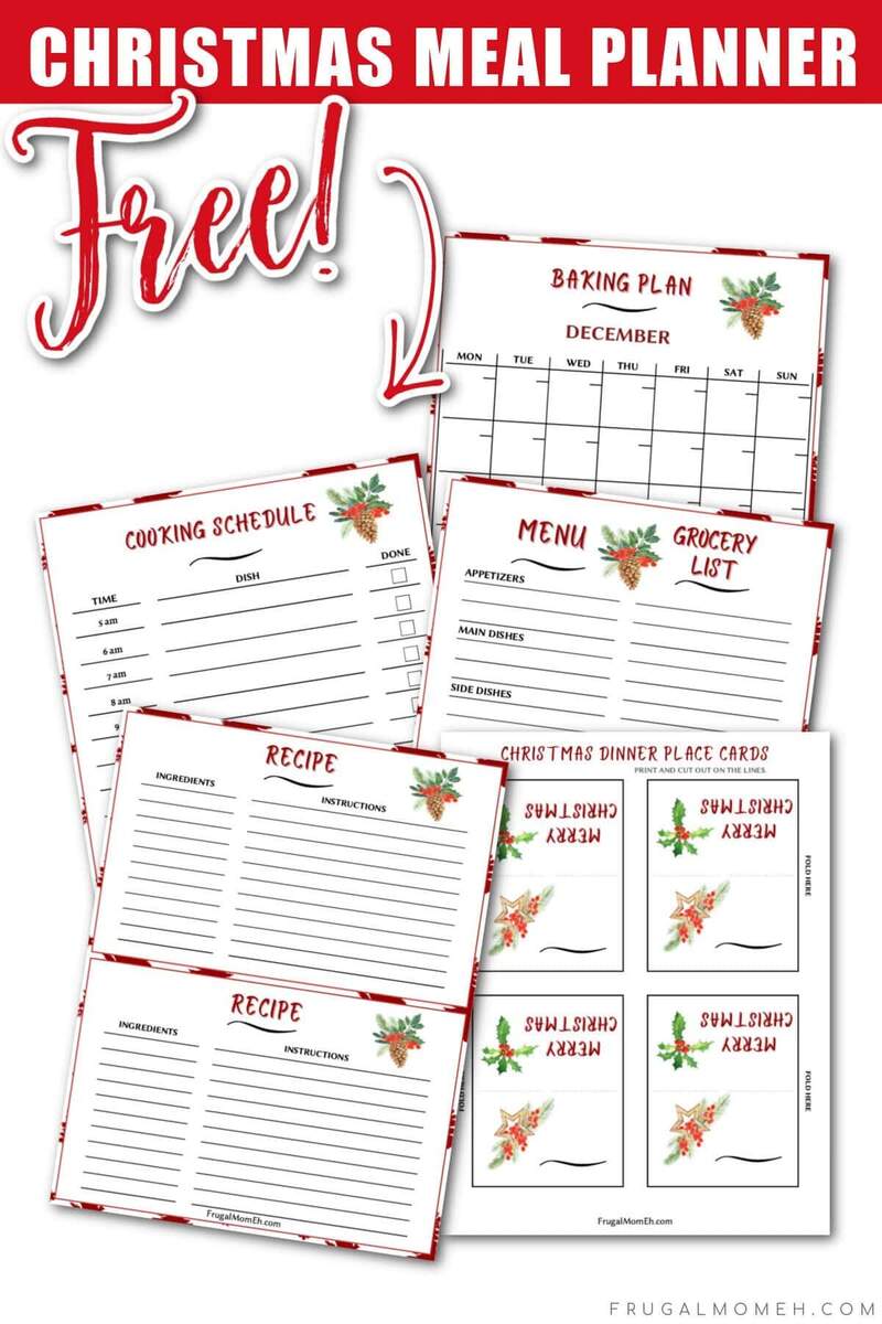Free Printable Christmas Meal Planner Frugal Mom Eh