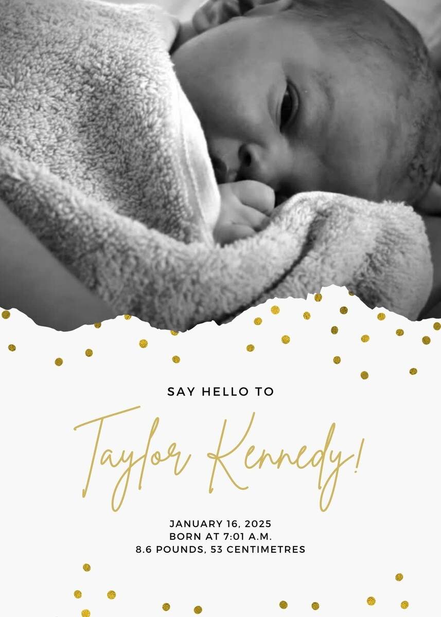 Free Printable Customizable Birth Announcement Templates Canva