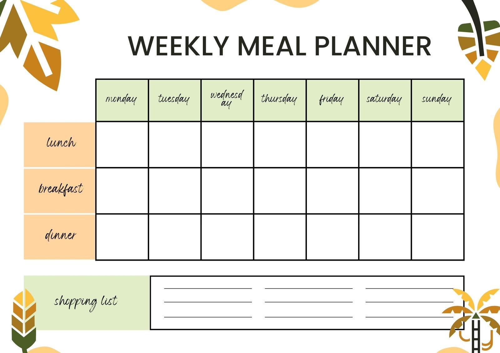 Free Printable Customizable Monthly Menu Templates Canva Free Printable Customizable Monthly Menu Templates Canva