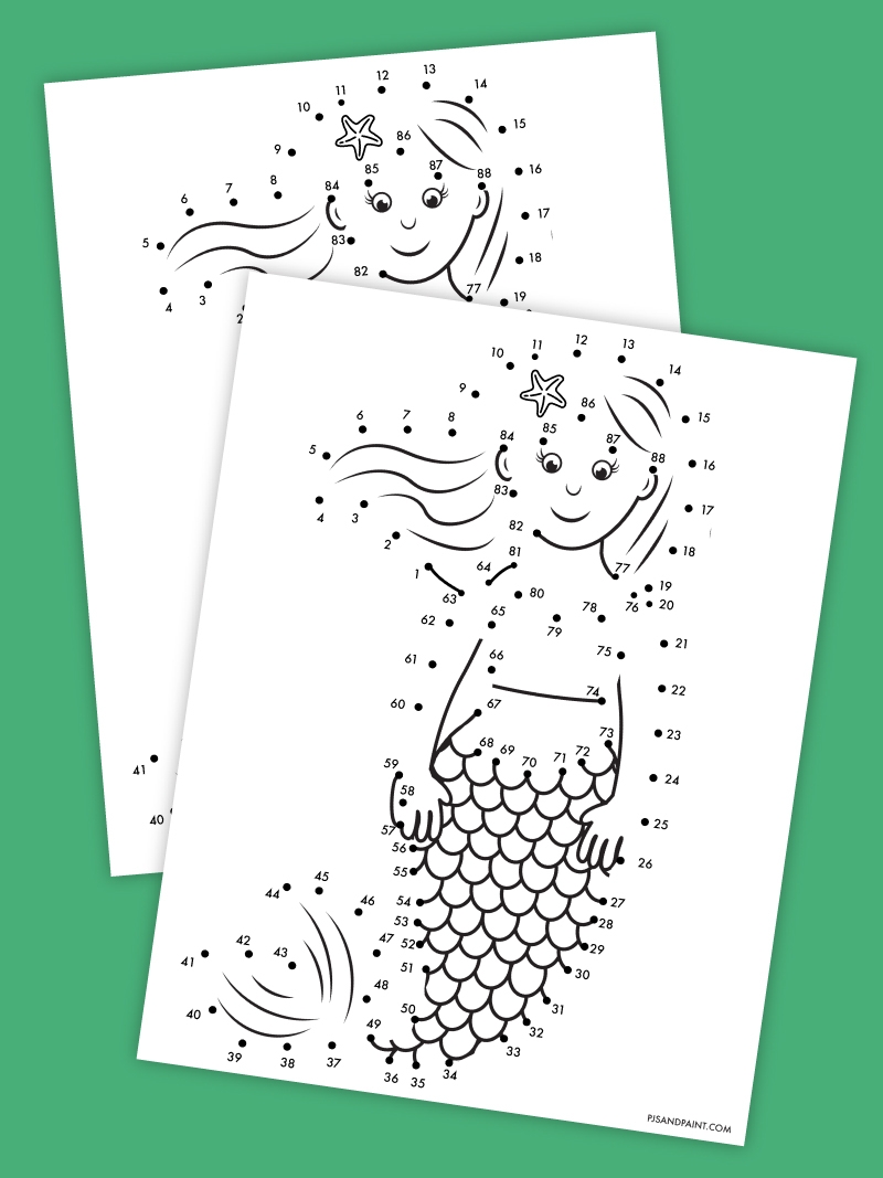 Vector Dot To Dot And Color Activity With Cute Mermaid On Seashell Ocean Kingdom Connect The Dots Game With Sea Princess Marine Coloring Page For Ki Stock Vector Image Art Alamy