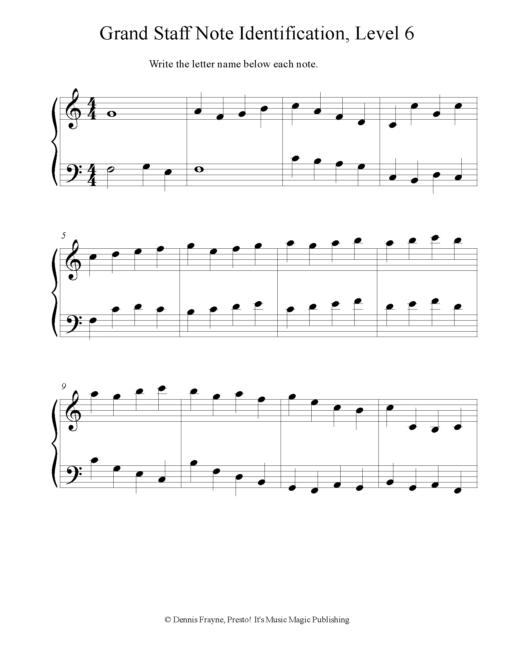 FREE Printable Music Note Naming Worksheets Presto It S Music Magic Publishing