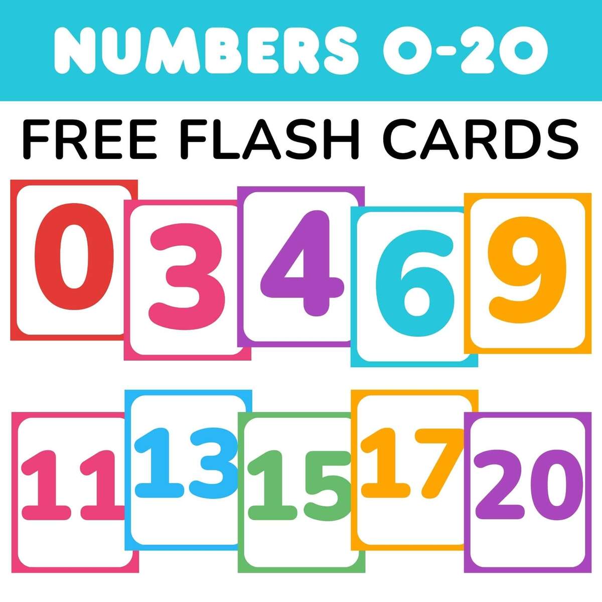 Free Printable Number Flashcards 0 20 Without Words