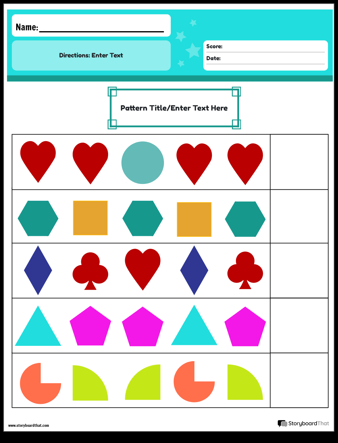 Free Printable Pattern Worksheets And Customize Templates Worksheets Library