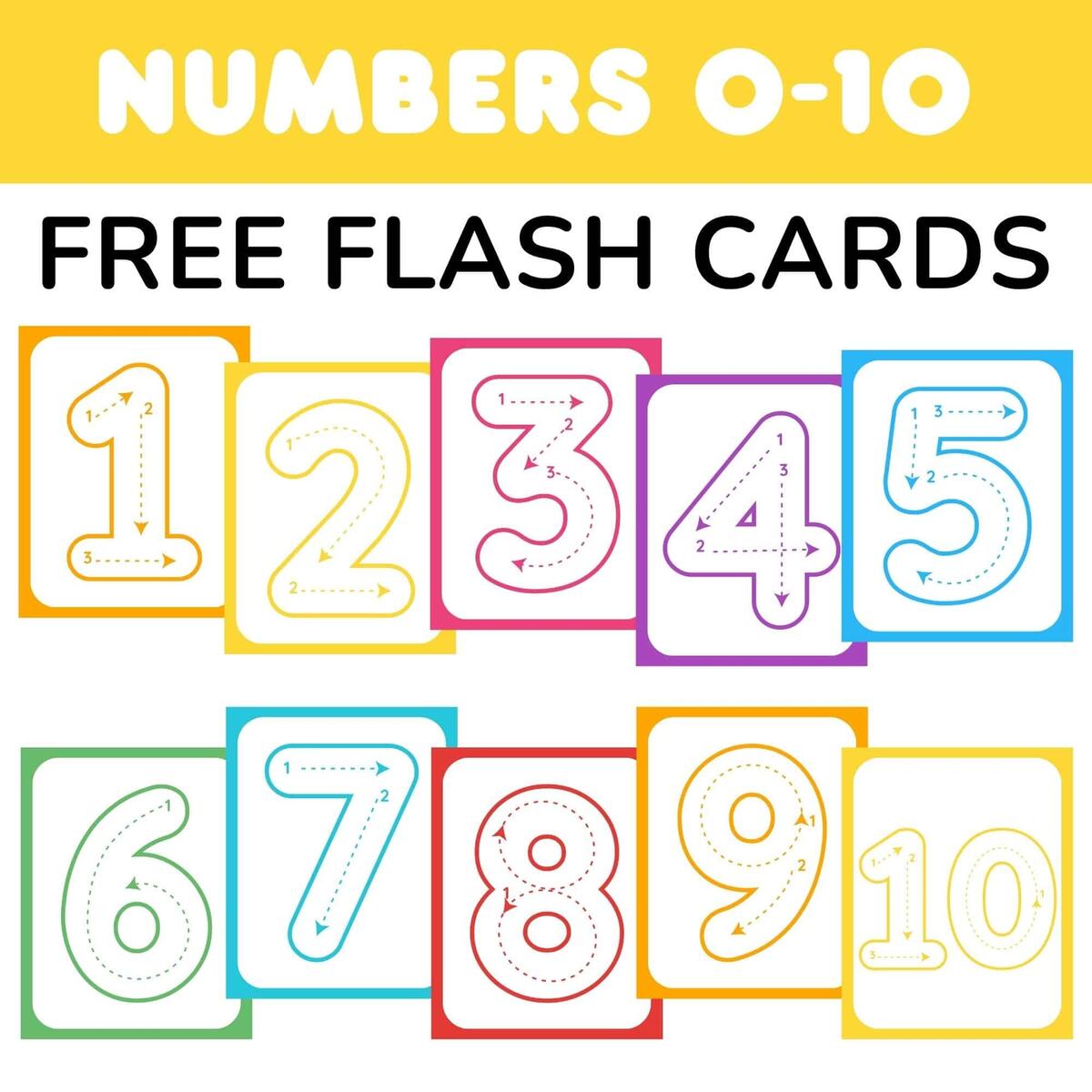 Number Flashcards 0 10 Printable Number Educational Flashcard Preschool Kids Learn To Count Numbers Small Back To School PDF Etsy