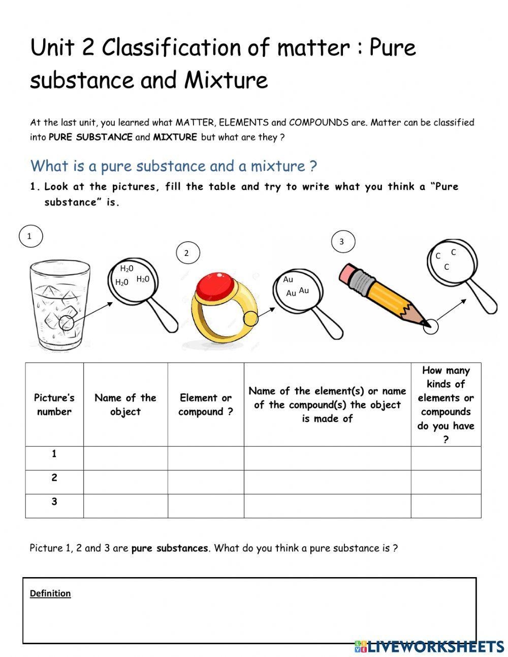 Free Pure Substances And Mixtures Worksheet Download Free Pure Substances And Mixtures Worksheet Png Images Free Worksheets On Clipart Library