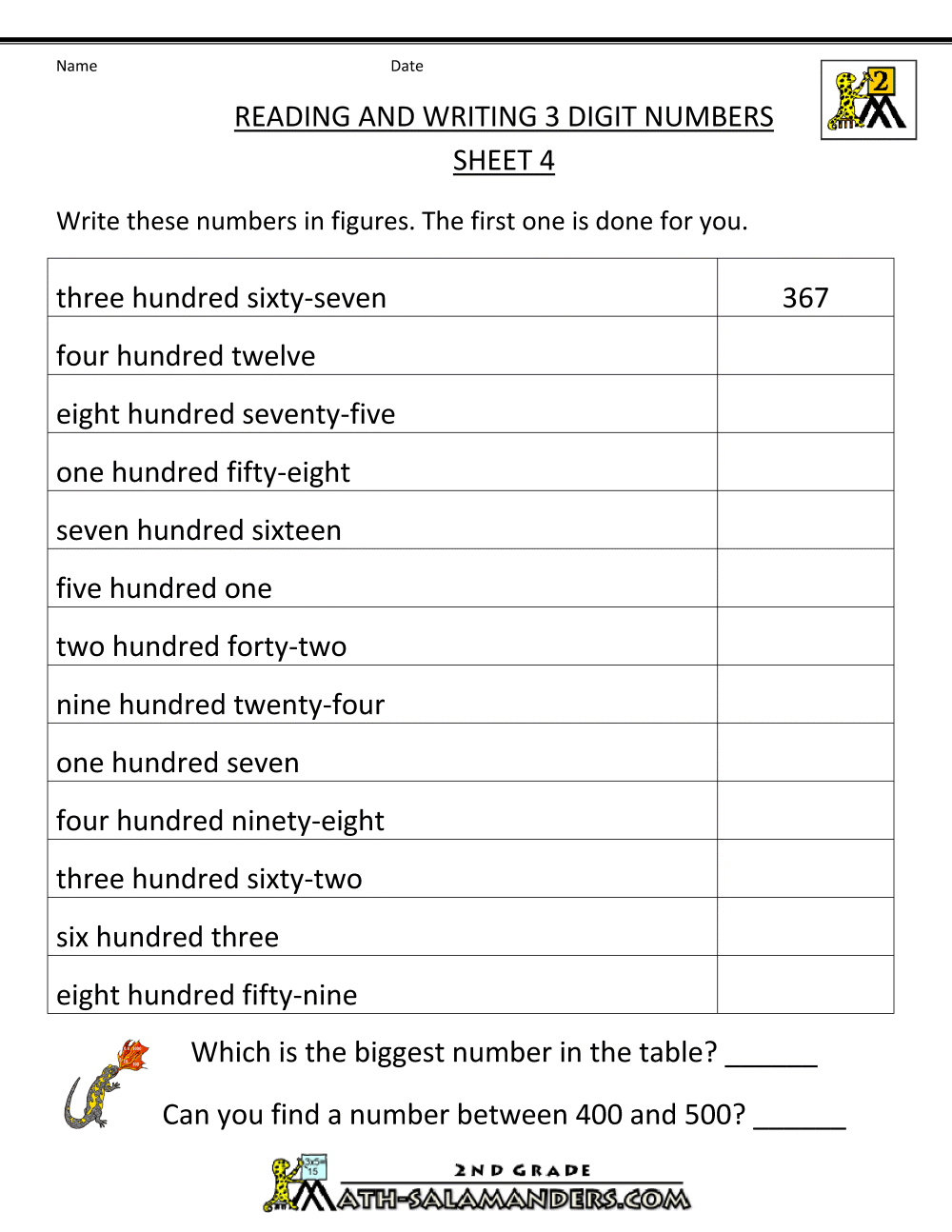 Free Read And Write Numbers Worksheet Download Free Read And Write Numbers Worksheet Png Images Free Worksheets On Clipart Library