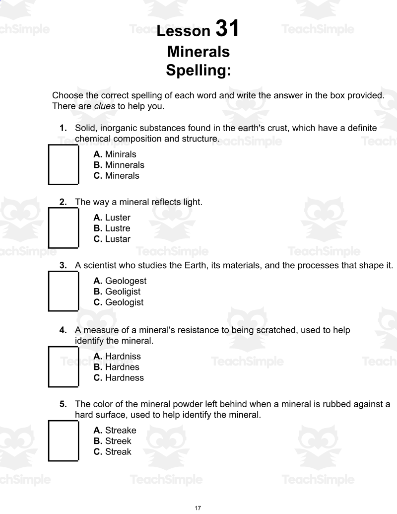 Free Reading Passage Minerals PDF By Teach Simple Free Reading Passage Minerals PDF By Teach Simple