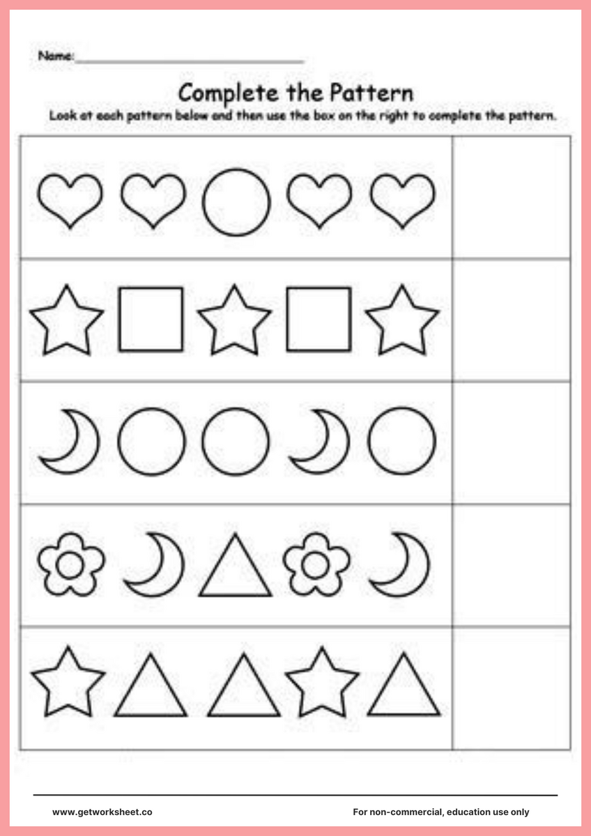 Free Repeating Patterns Worksheets Worksheets Get Worksheet Free Repeating Patterns Worksheets Worksheets Get Worksheet