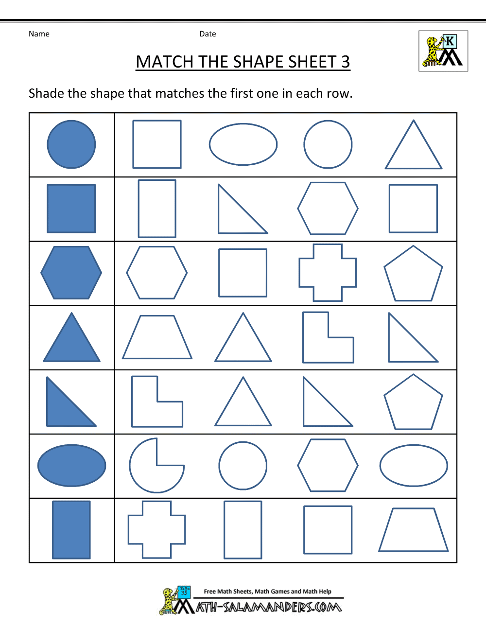 Free Shape Worksheets Kindergarten Shapes Worksheets