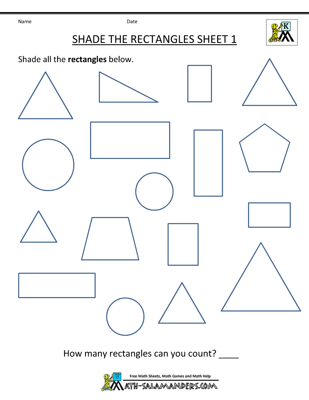 Free Shape Worksheets Kindergarten Free Shape Worksheets Kindergarten
