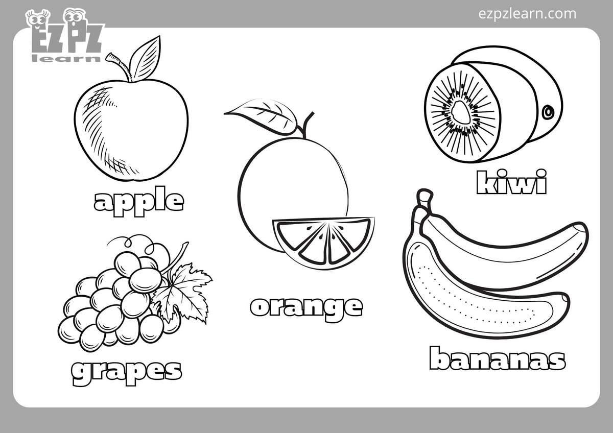 FREE Summer Fruits Coloring Page PDF For Toddlers Preschoolers