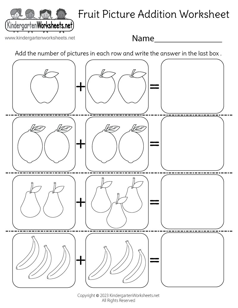 Free Printable Simple Addition Worksheet For First Grade