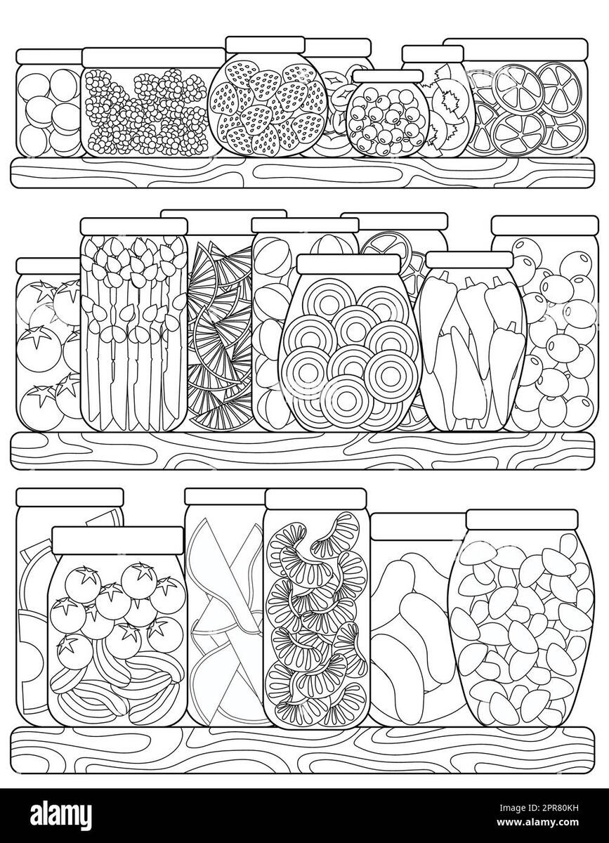 Fruits Vegetables Coloring Book Hi Res Stock Photography And Images Alamy