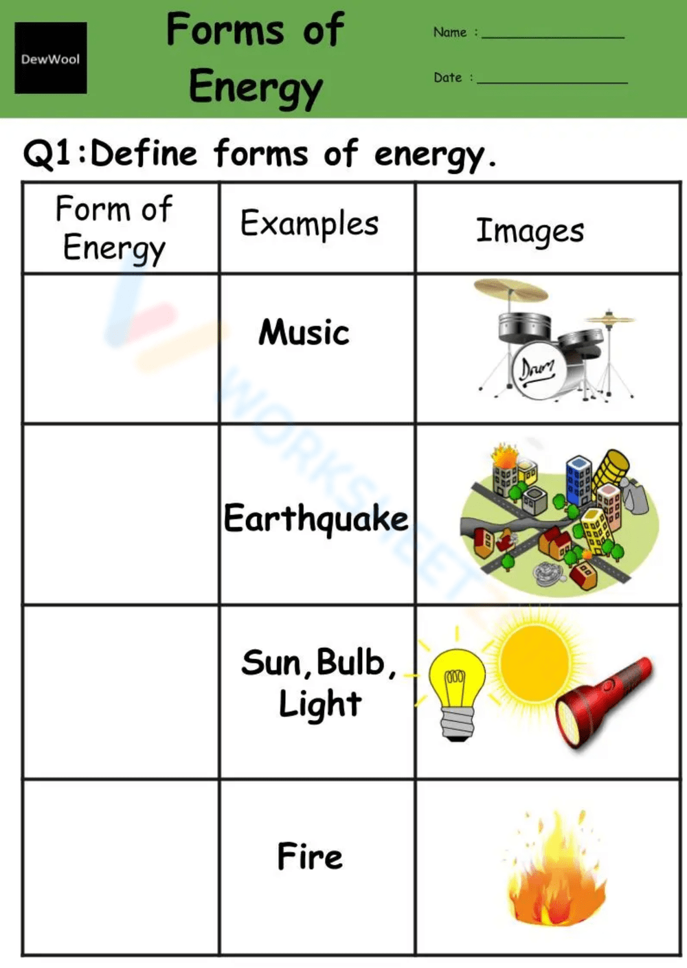 Energy And Forms Of Energy Worksheets And Energy Reading Passages