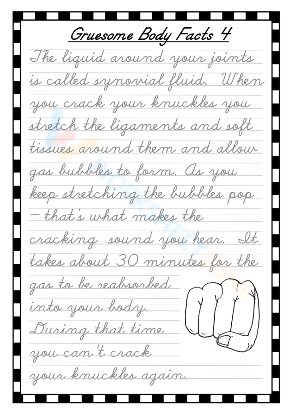 Grade 4 Handwriting Worksheets Printable