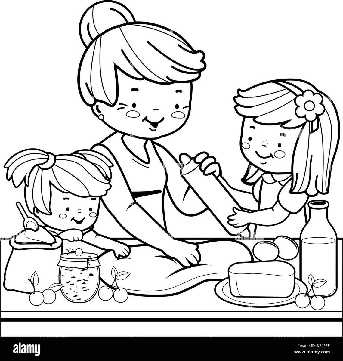 Grandmother Kids Drawing Hi Res Stock Photography And Images Alamy