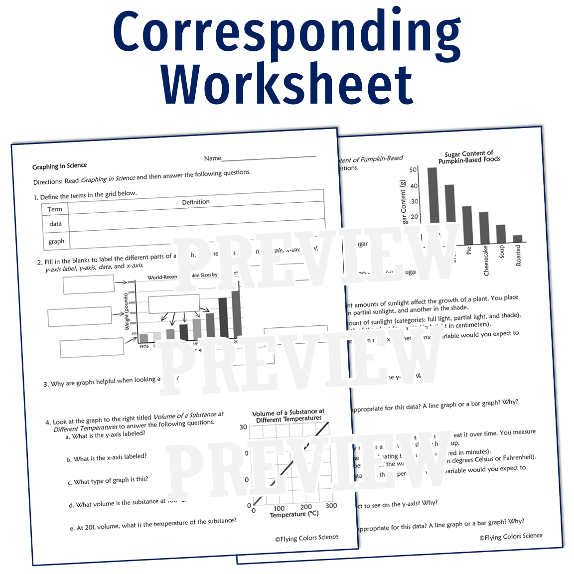 Graphing In Science Reading And Worksheet Flying Colors Science