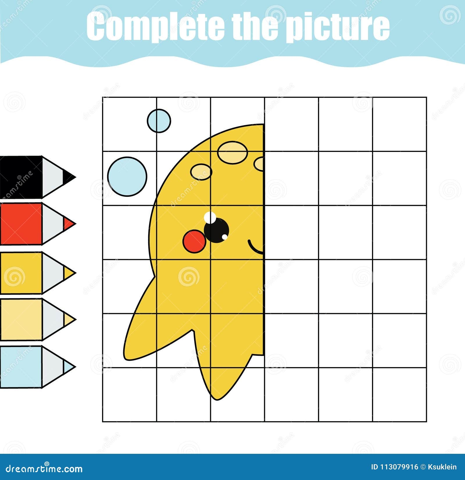 Grid Copy Drawing Activity Educational Children Game Copy The Picture Printable Sheet For Kids And Children Stock Vector Illustration Of Lesson Outline 113079916