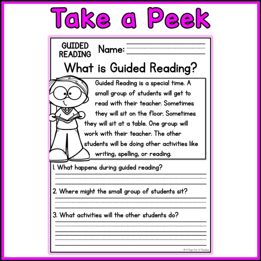 Guided Reading Reading Comprehension Passages And Questions Back To School Science Printable Worksheets Etsy