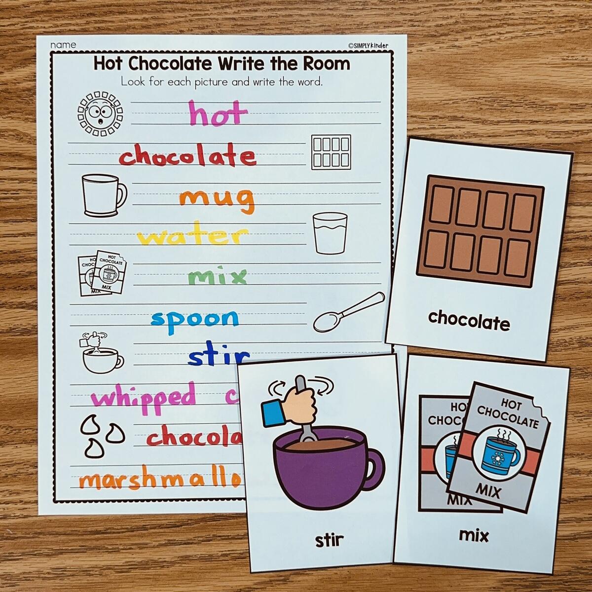 Hot Chocolate Winter Theme Day Write The Room Simply Kinder Printable Membership Hot Chocolate Winter Theme Day Write The Room Simply Kinder Printable Membership