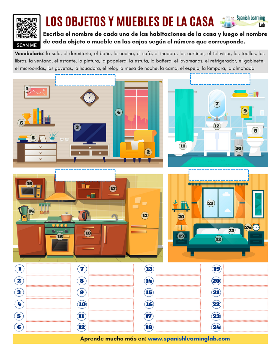 Free Parts Of The House In Spanish Worksheet Download Free Parts Of The House In Spanish Worksheet Png Images Free Worksheets On Clipart Library