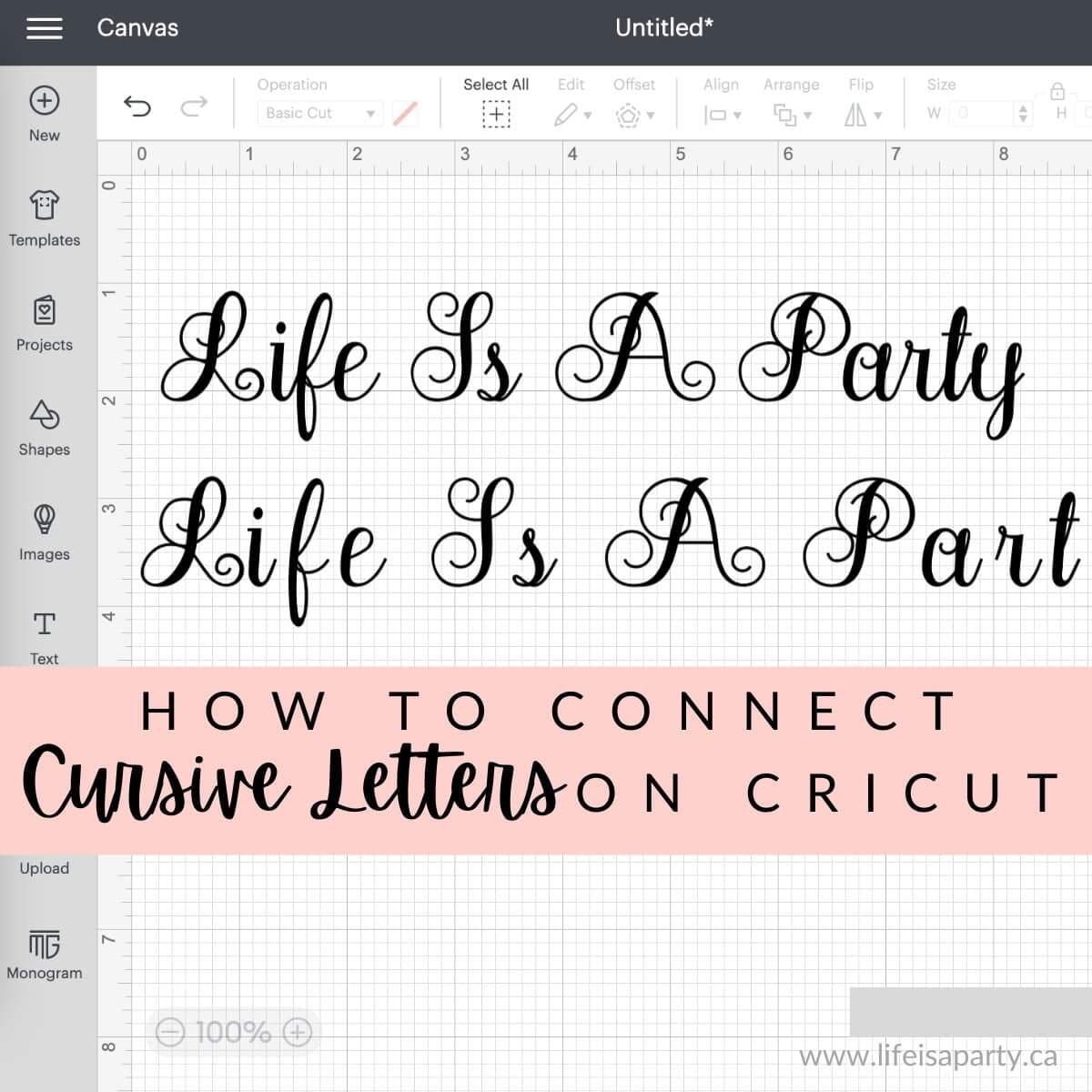 Connecting Cursive Letters In Cricut Design Space Crafting By Lizzy