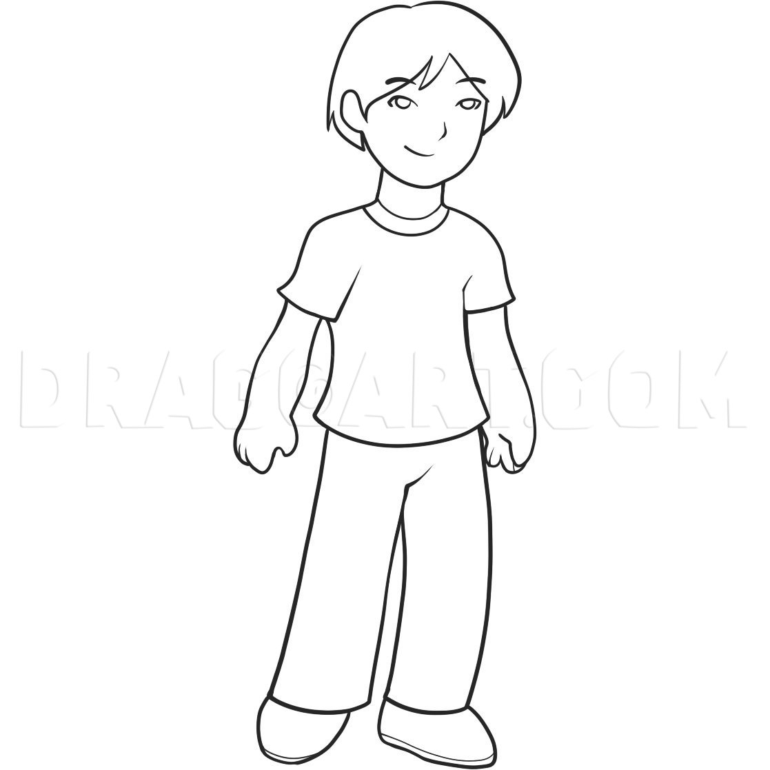 How To Draw A Boy For Kids Drawing Step By Step By Dawn DragoArt