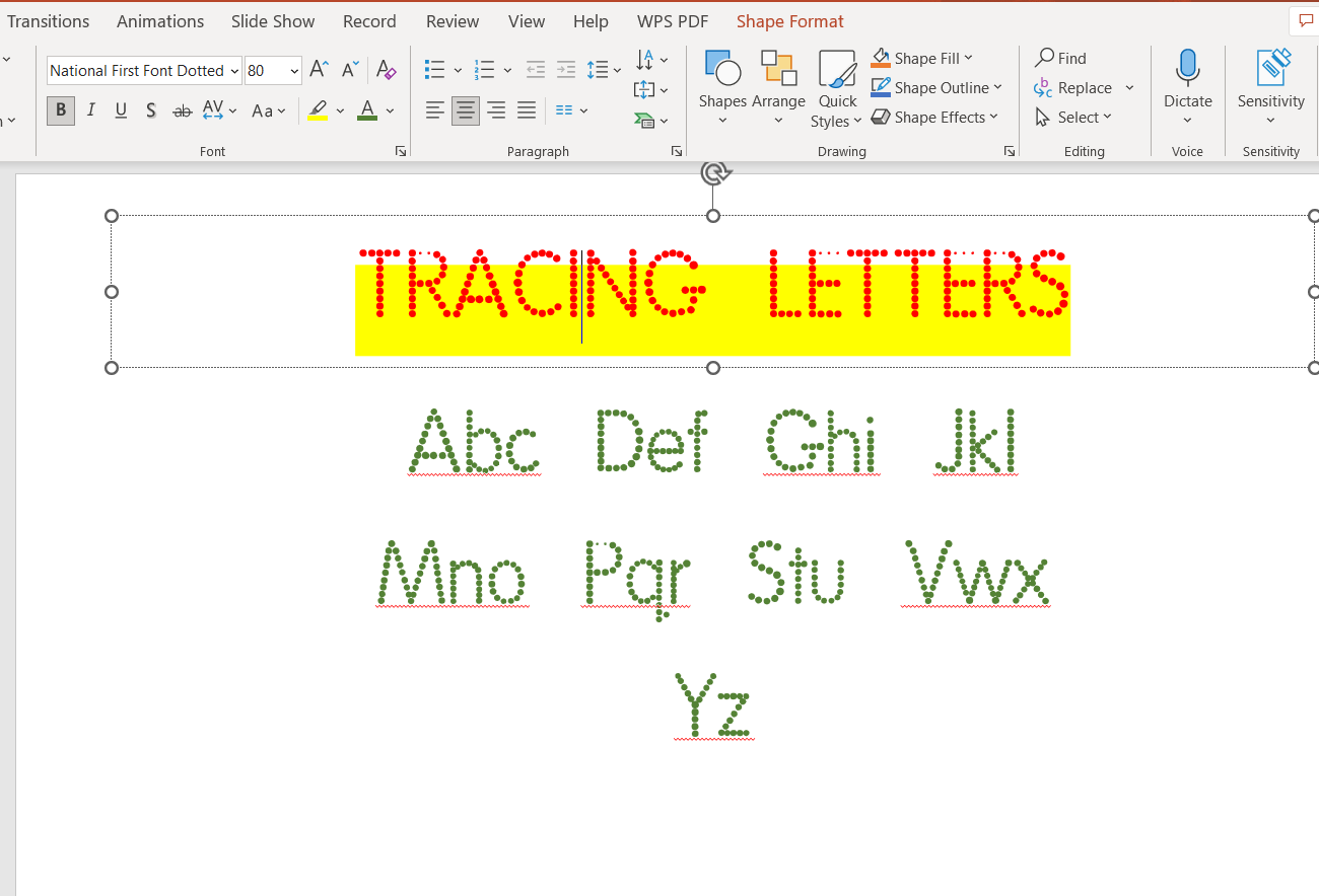 How To Make Tracing Letters In WPS Office Step by Step