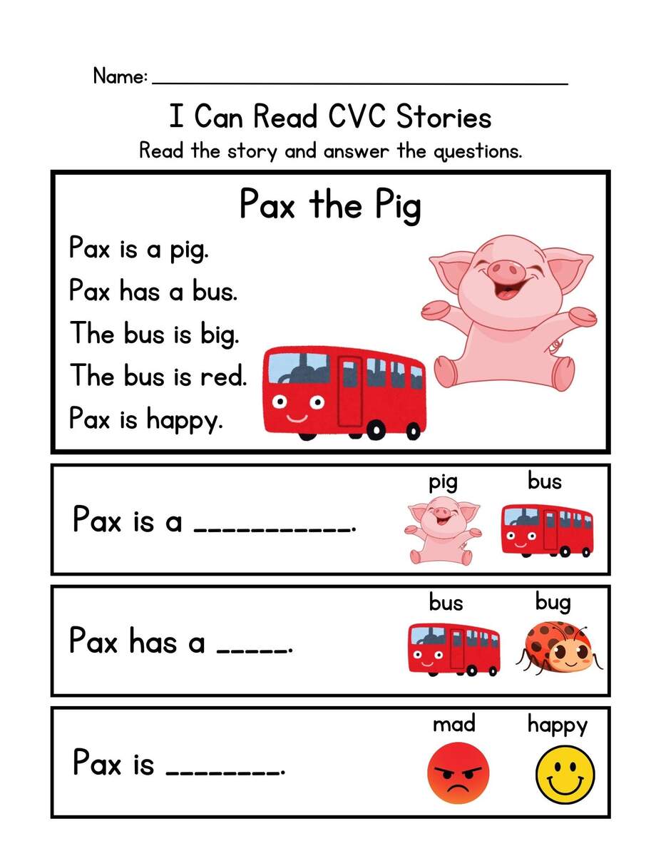 I Can Read CVC Stories Workbook 40 Short And Simple Stories To Build Early Reading Confidence Etsy
