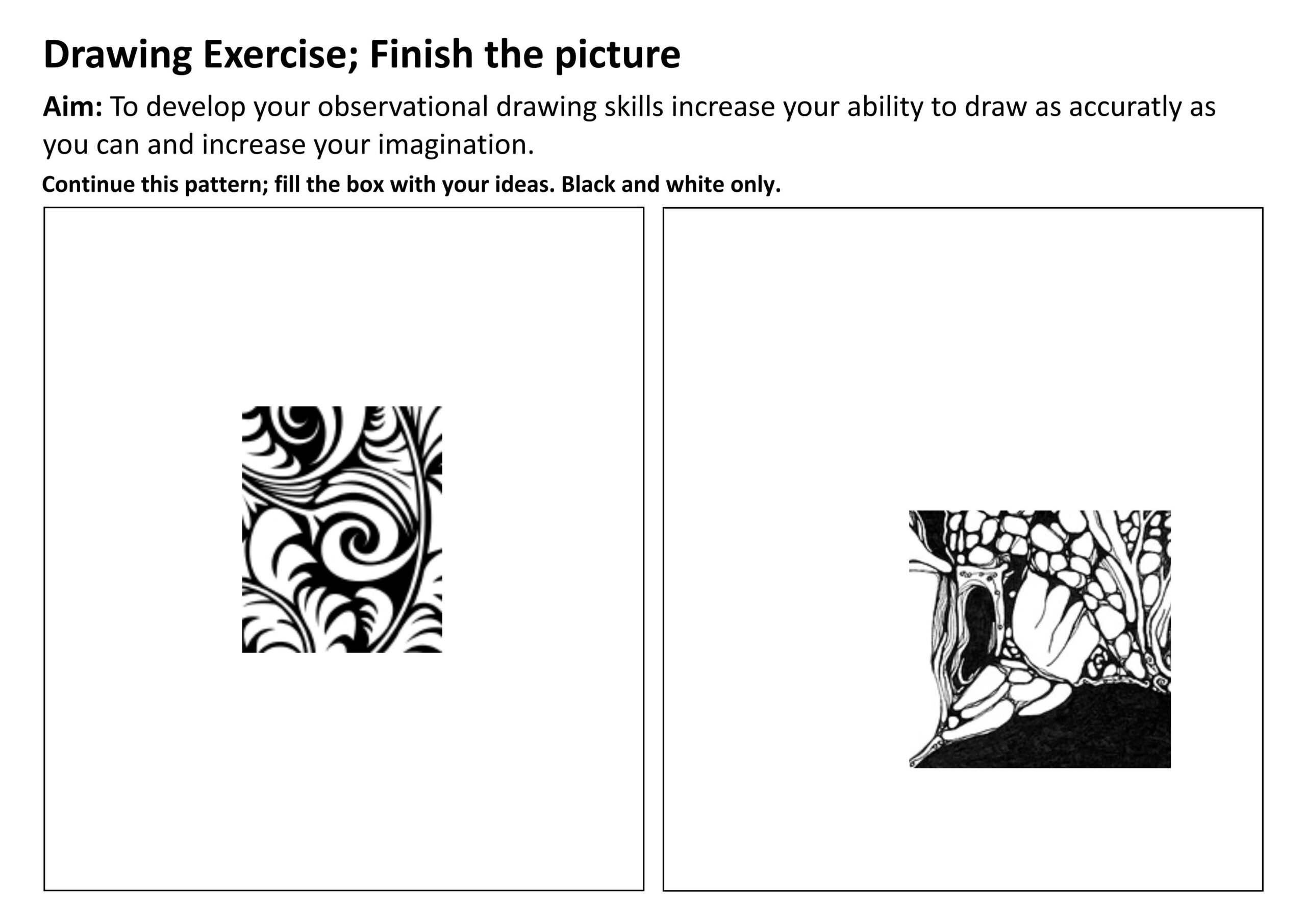 Imagination Exercise Finish The Drawing Imagination Exercise Finish The Drawing