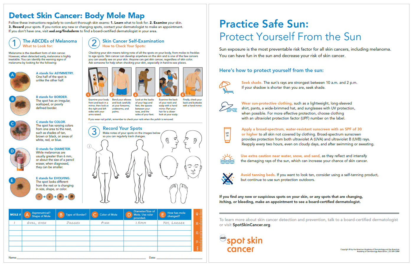 Infographic Skin Cancer Body Mole Map