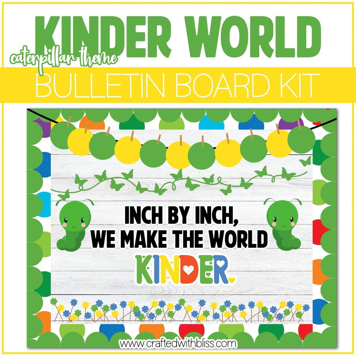 Kinder World Caterpillar Theme Bulletin Board Kit Etsy