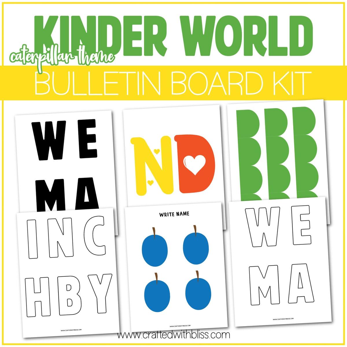 Kinder World Caterpillar Theme Bulletin Board Kit Etsy