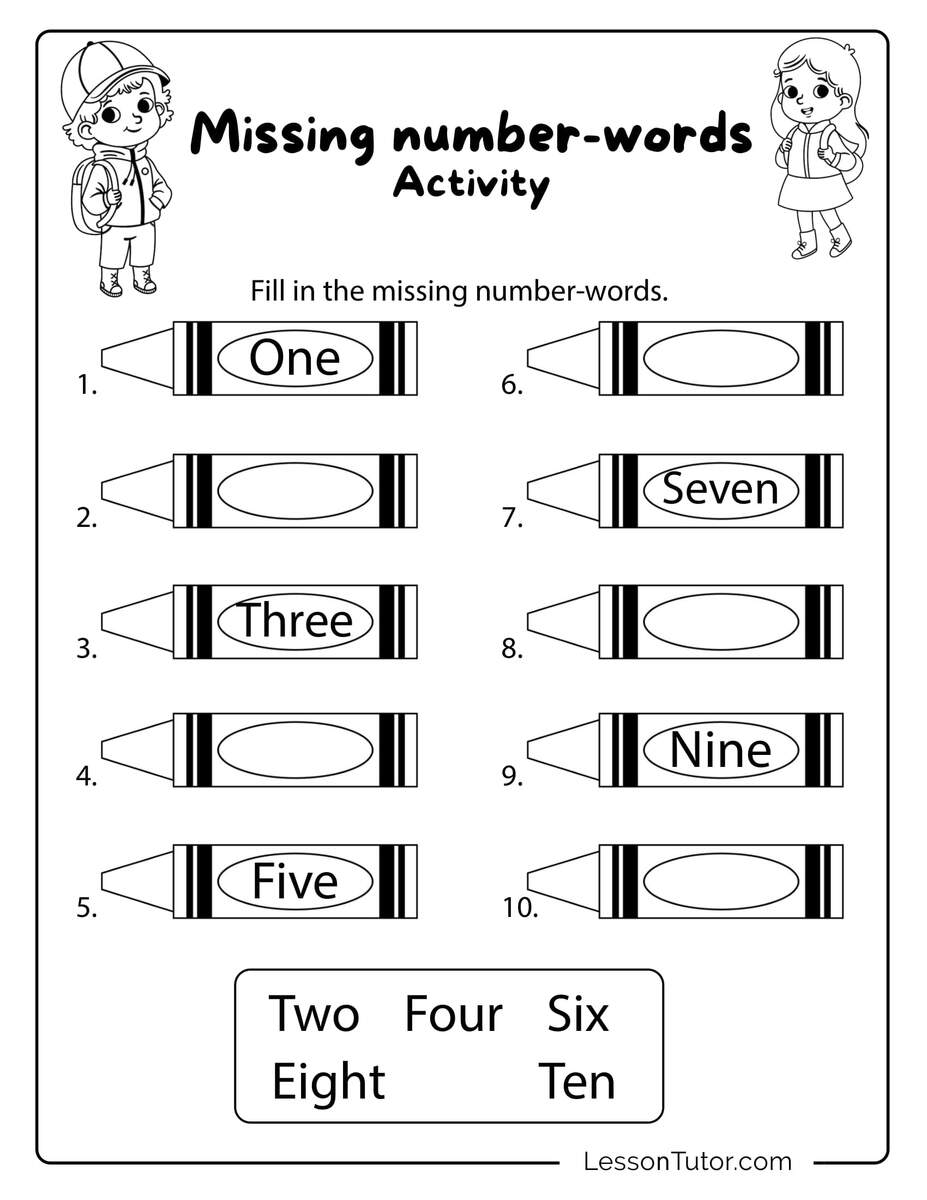 Kindergarten Numbers In Words 1 50 Worksheets Free Coloring Pages PDF Printables And Worksheets Lesson Tutor