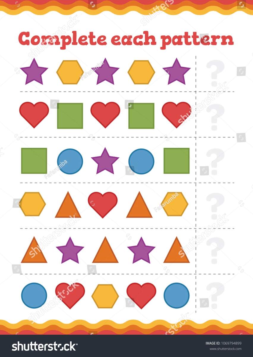 Learn Shapes Geometric Figures Preschool Kindergarten Stock Vector Royalty Free 1069794899 Shutterstock Continue The Pattern Education Developing Worksheet Game For Kids Activity Page Puzzle For Children Riddle For Preschool Flat Isolated Vector Il Stock Vector Image Art Alamy