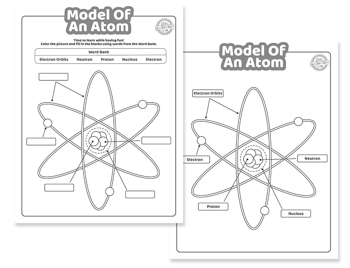 Learning The Model Of An Atom Easy Fun Printables Kids Activities Blog